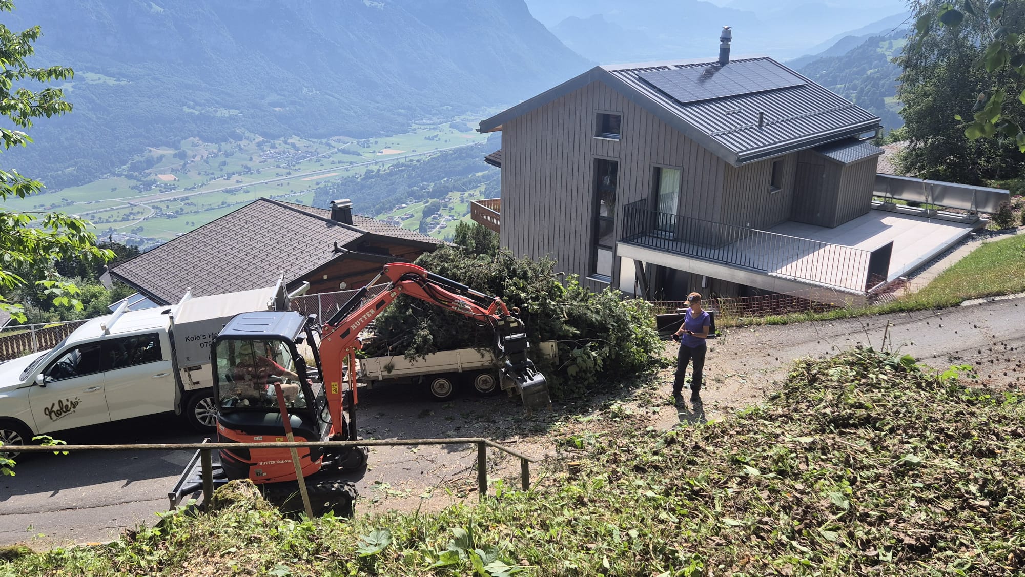 Uitzicht op de Churfirsten na het verwijderen van de bomen